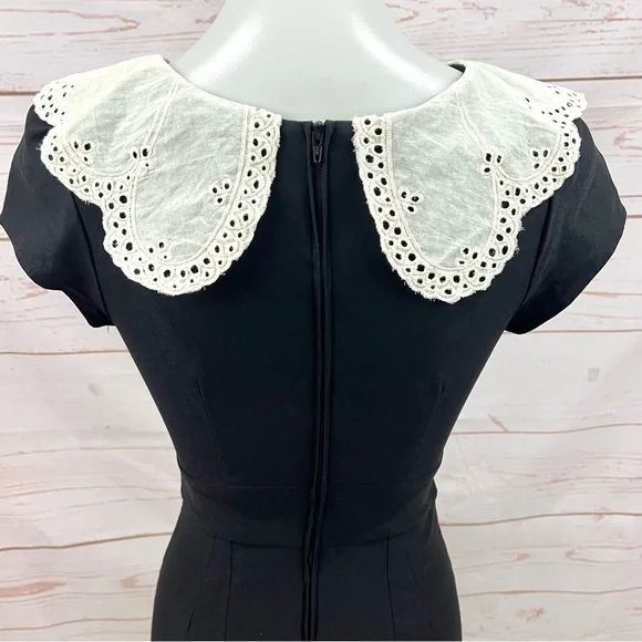 Stop Staring Dutchess Pearl Eyelet Lace Peter Pan Collar Retro Wiggle Dress - Picture 7 of 11